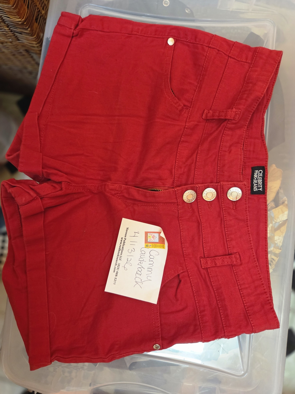 Celebrity Pink Girls' Red Stretch Shorts